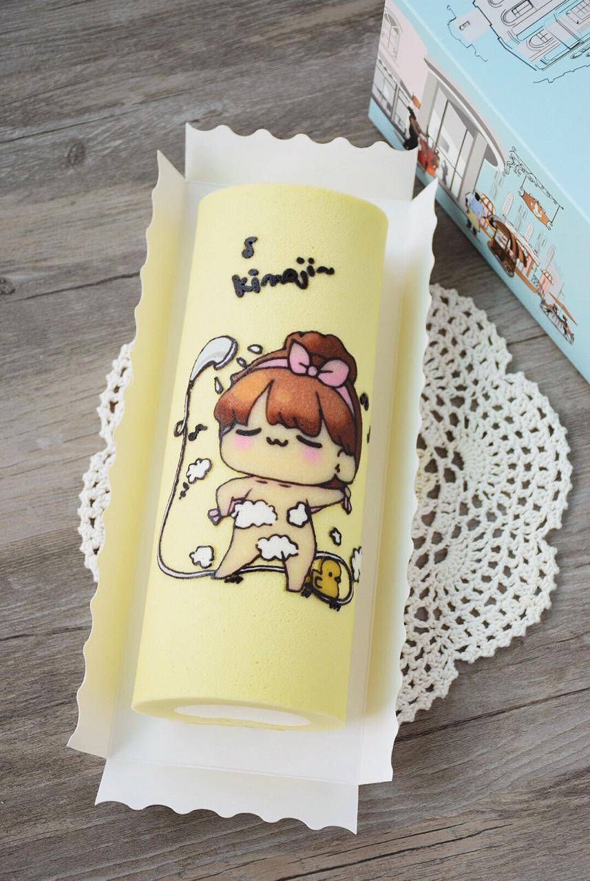 感性的q做的超细腻毛巾面彩绘蛋糕卷