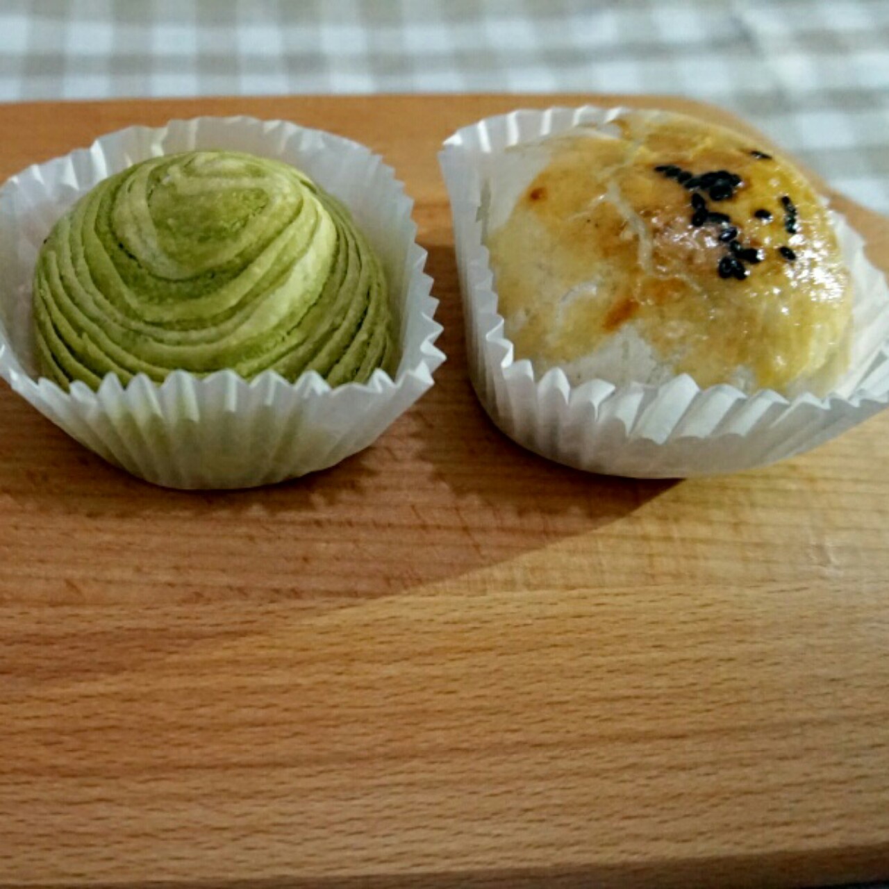 素油开酥的三种口味蛋黄酥