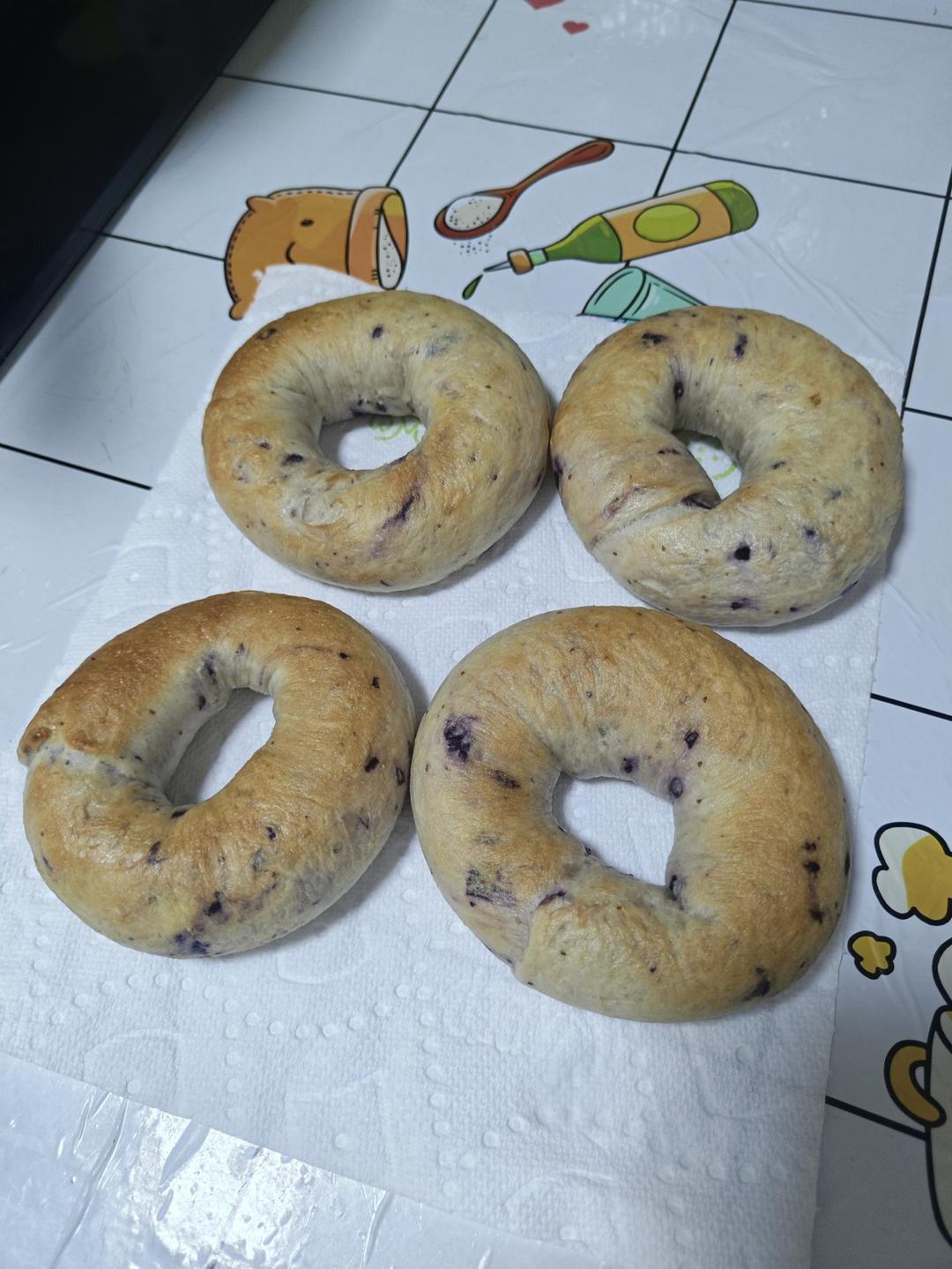 蓝莓贝果｜无油低糖！健康好吃的早餐面包