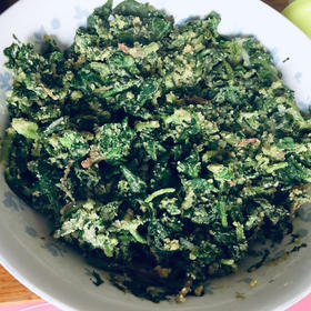 粉蒸茴香苗丸子——低脂纯素之快手菜