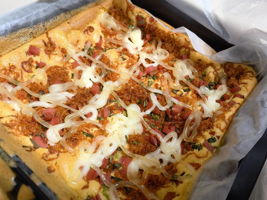 火腿香葱肉松蛋糕