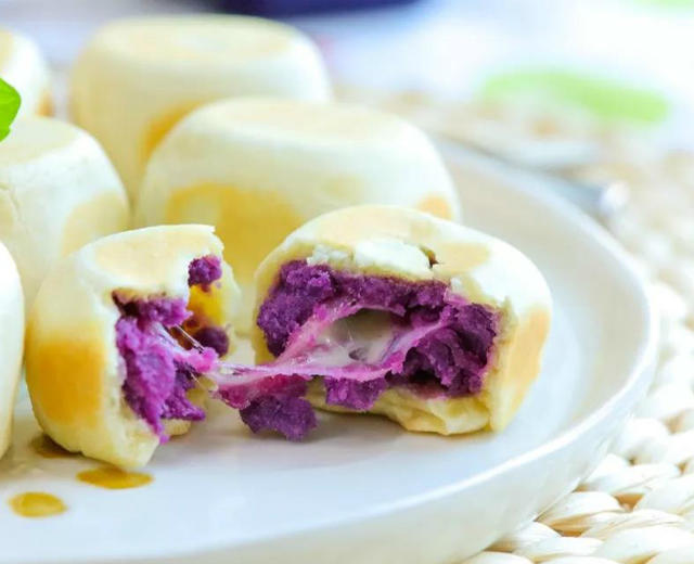 紫薯爆浆芝士仙豆糕 宝宝辅食食谱的做法