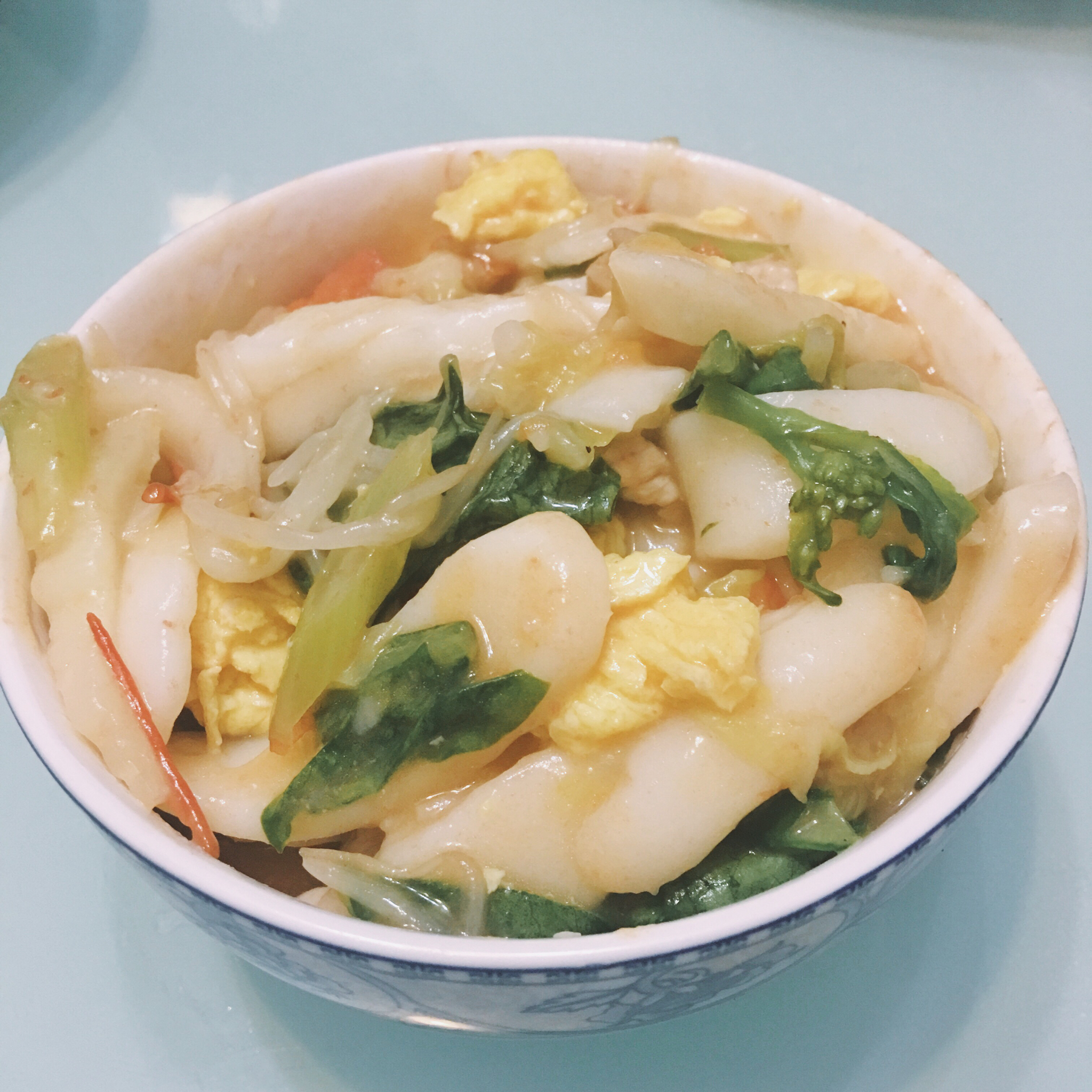 杂蔬鸡蛋炒年糕