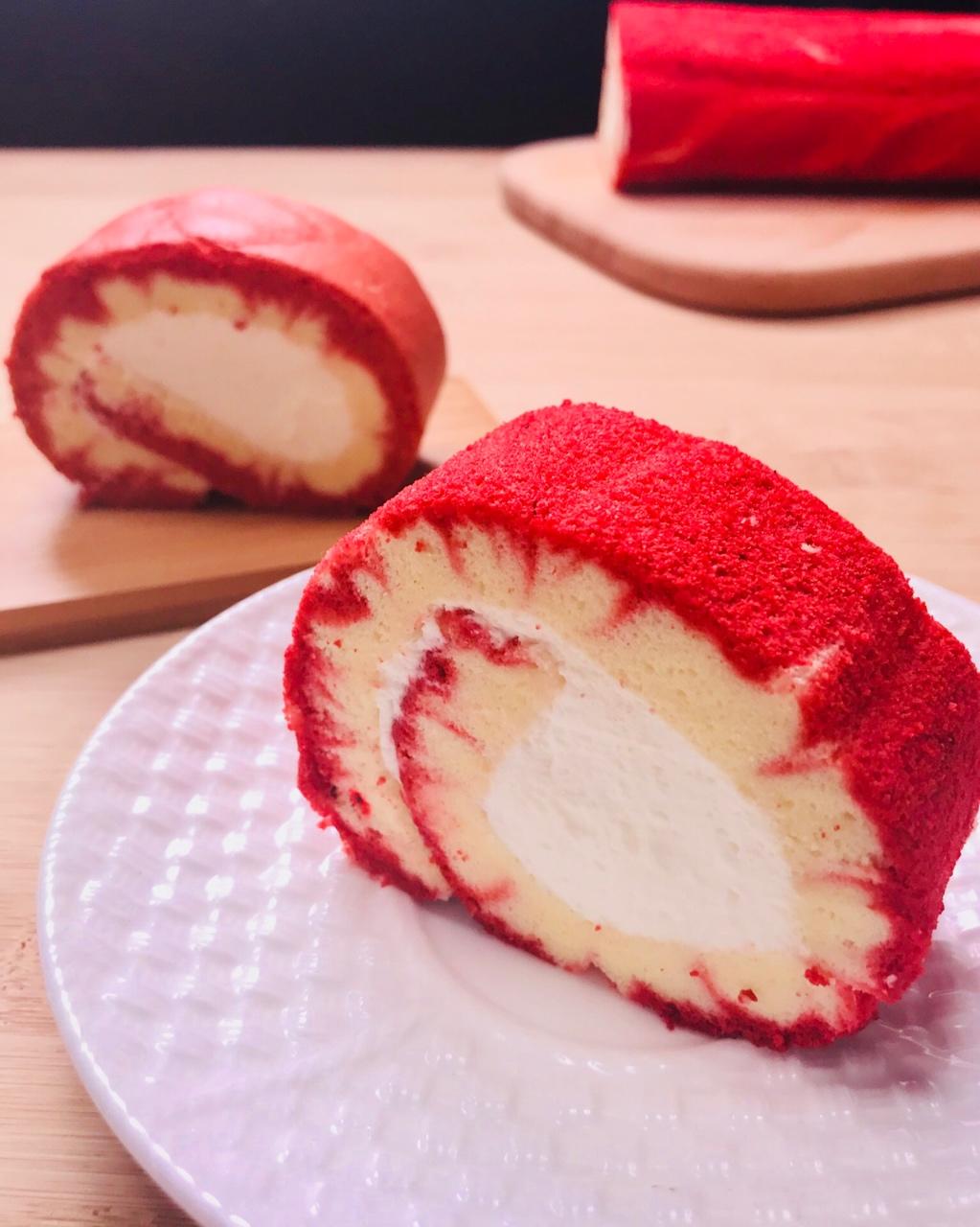 kuma爱的果酱做的红丝绒旋风蛋糕卷