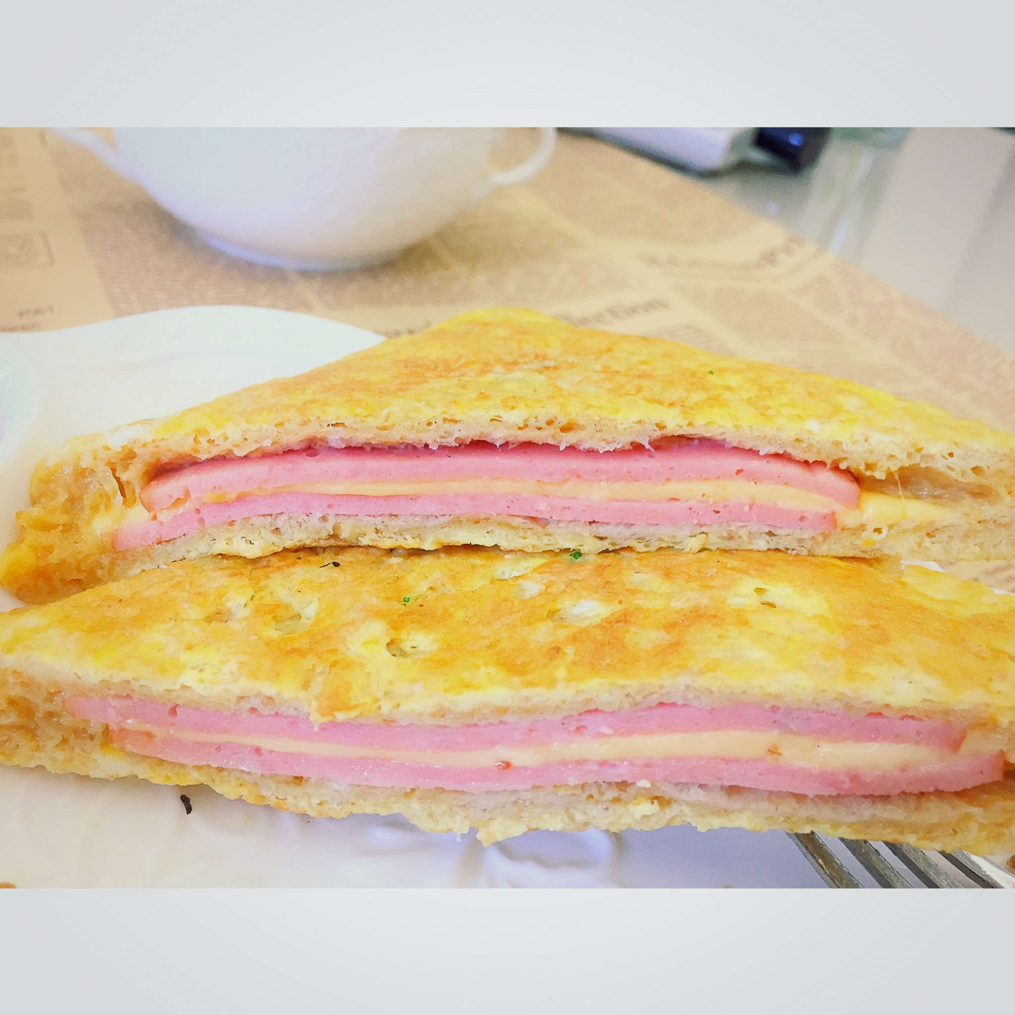 十分钟快手早餐【港式火腿西多士】