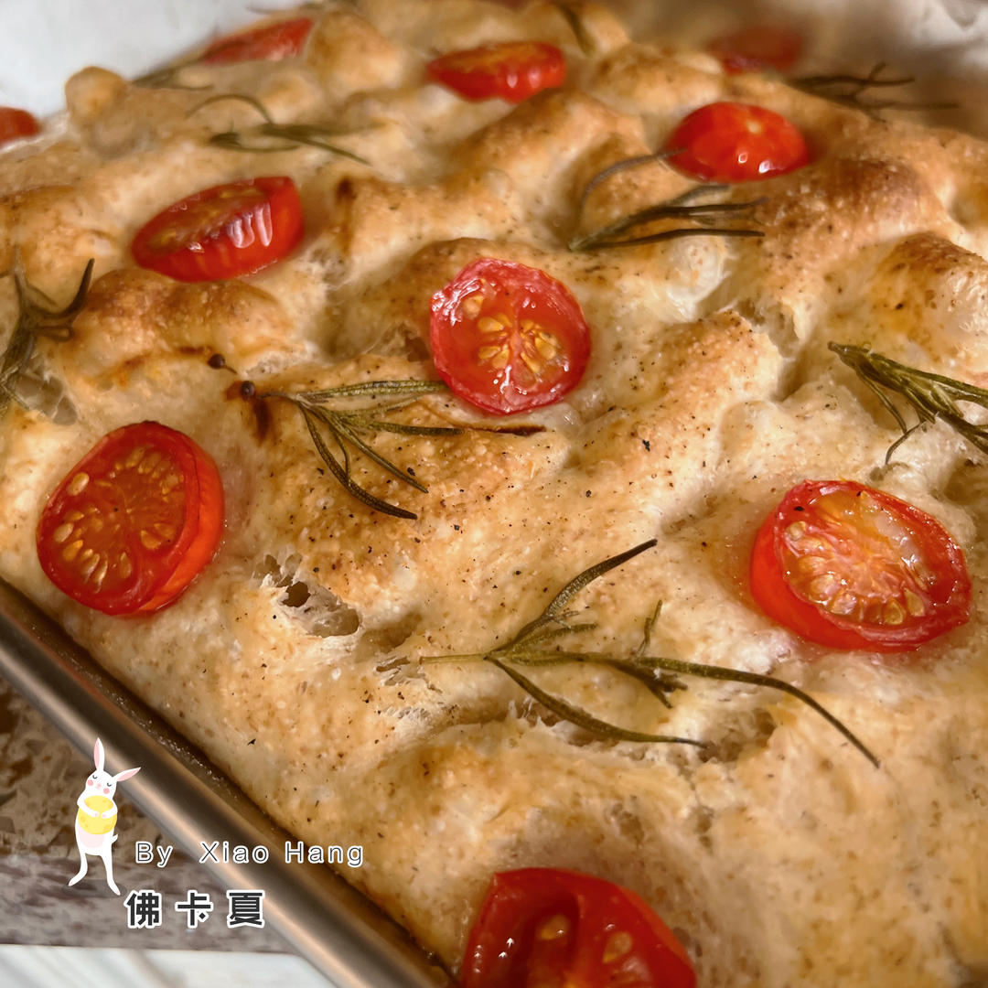 不需揉面的大孔蒜香佛卡夏