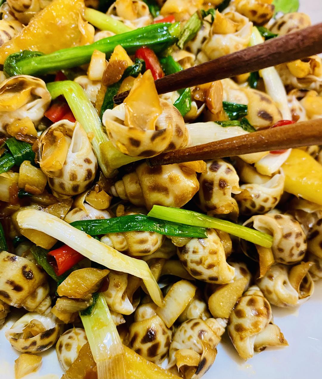 快手炒花螺的做法