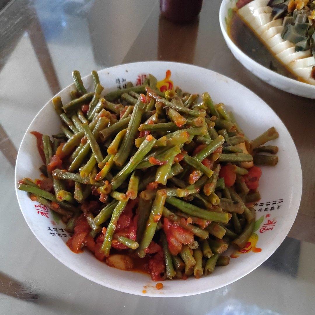 西红柿炒长豆角