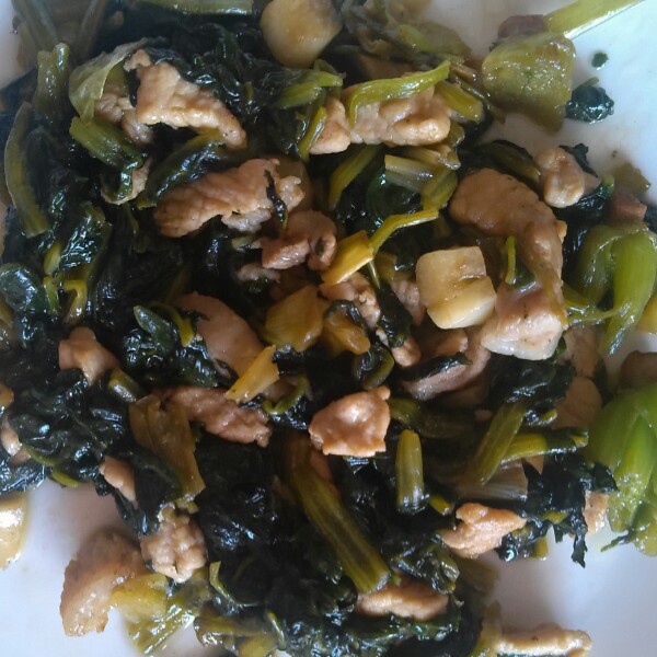 肉丝炒菠菜