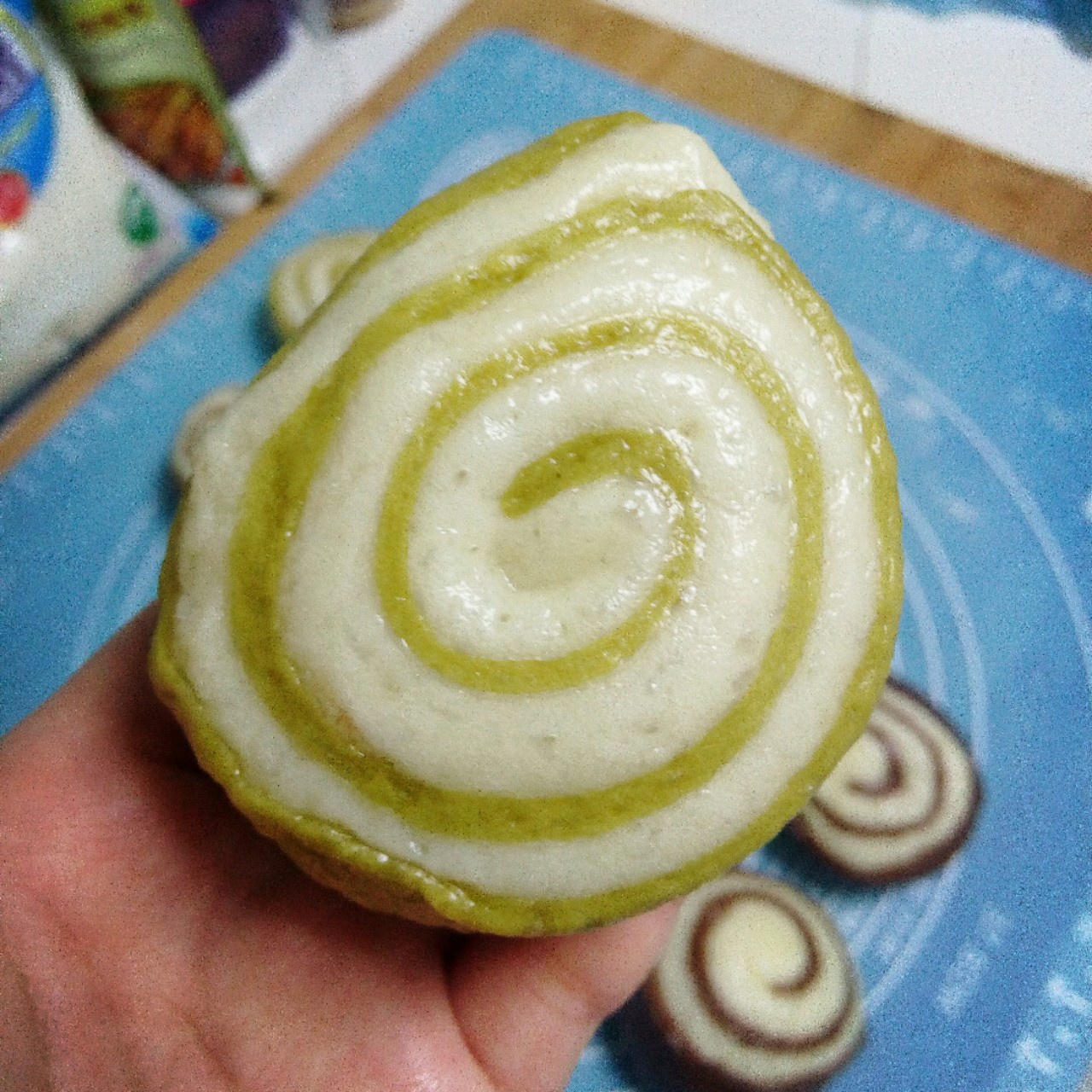 抹茶双色馒头