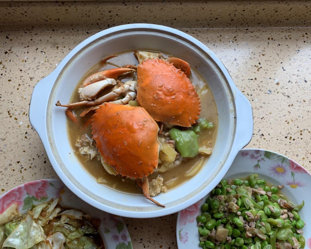 青蟹土豆丝瓜羹的做法