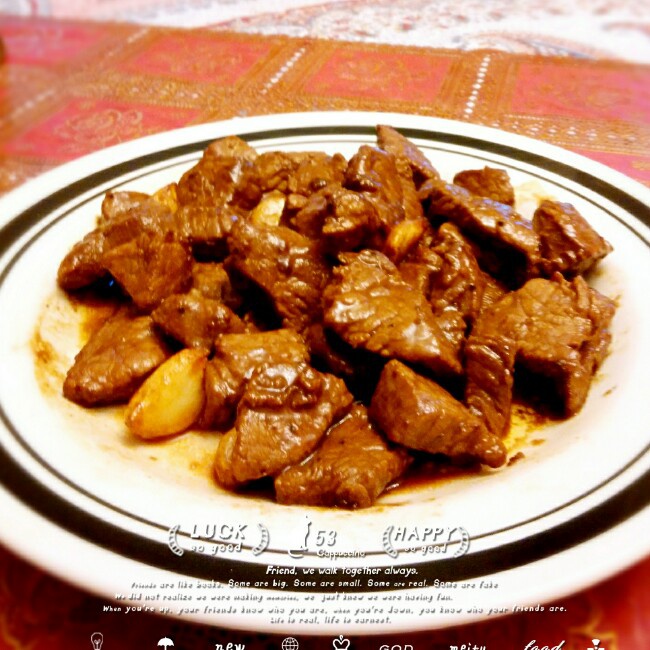 黑蒜子牛肉粒