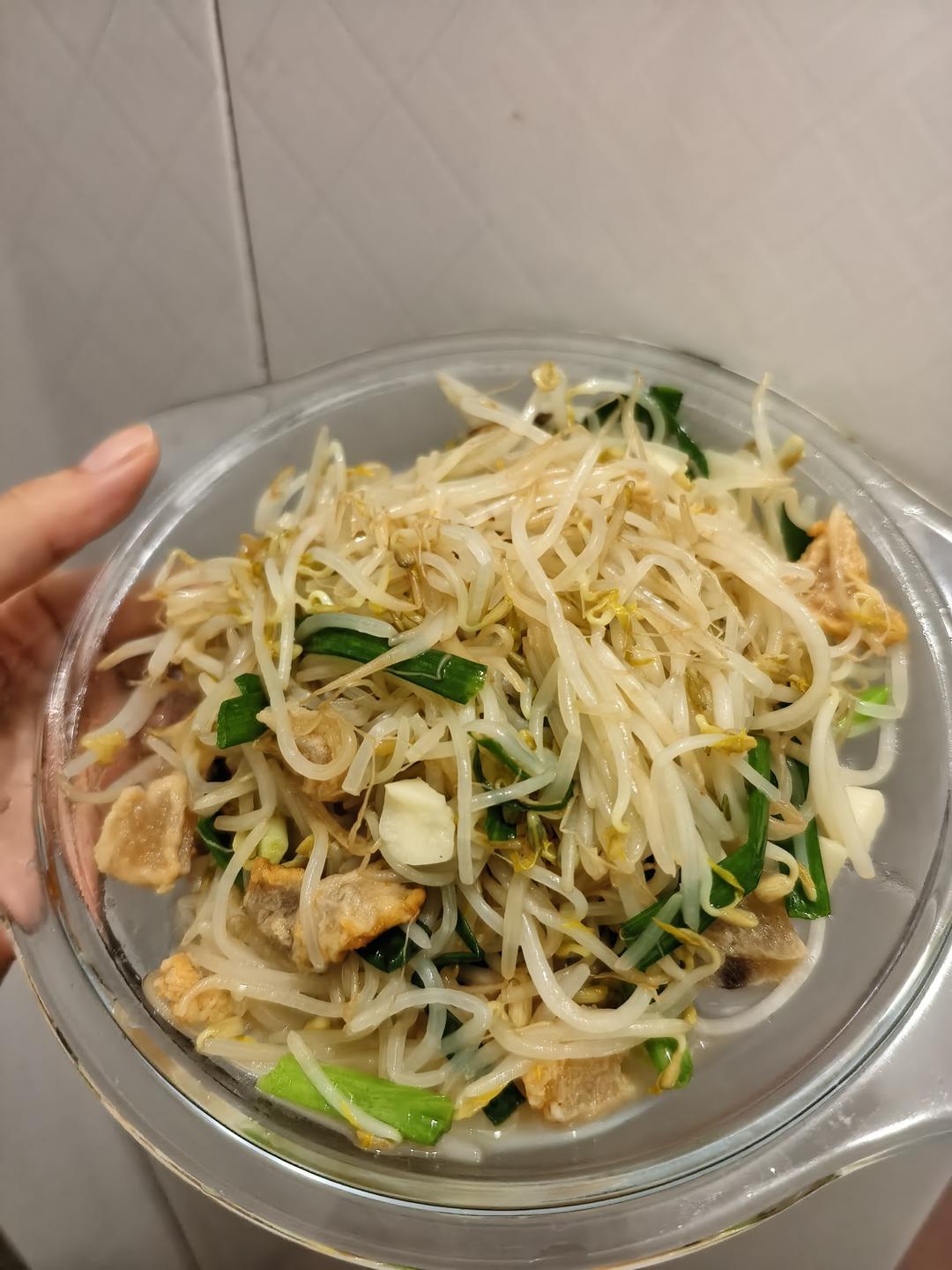 猪油炒豆芽的做法