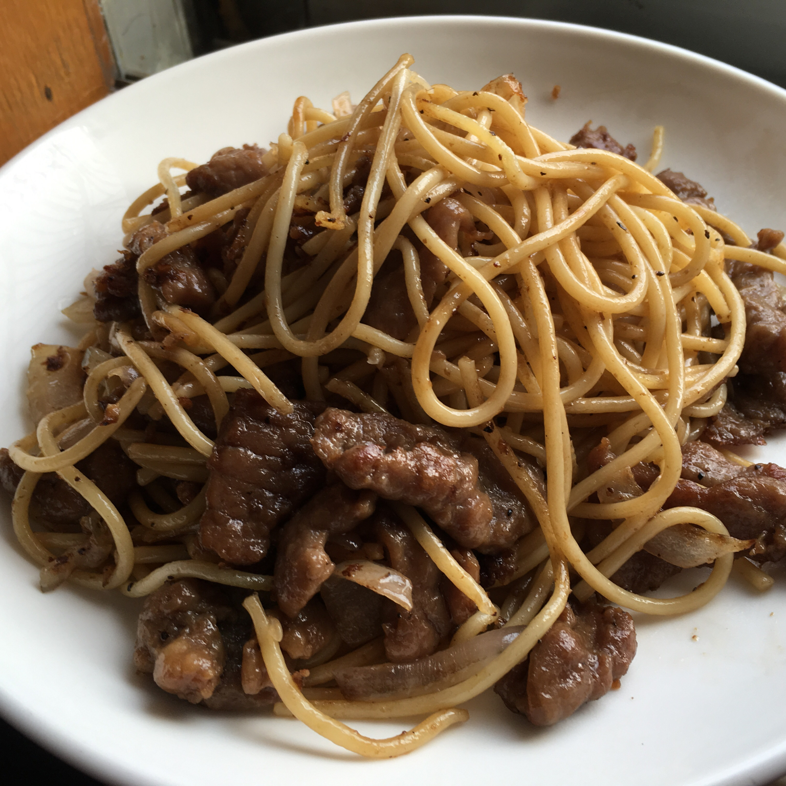 黑椒牛肉炒意大利面