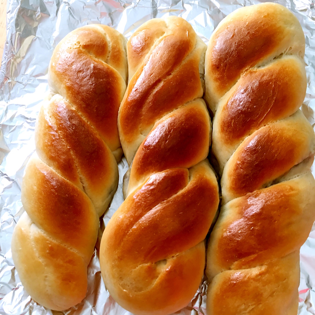 砂糖麻花面包（两股辫子）