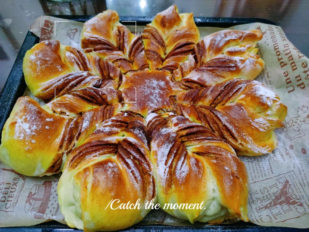 ins网红圣诞红糖肉桂雪花全麦面包（一次发酵）B83