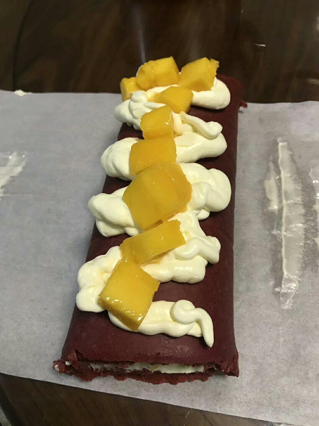 红丝绒戚风蛋糕卷