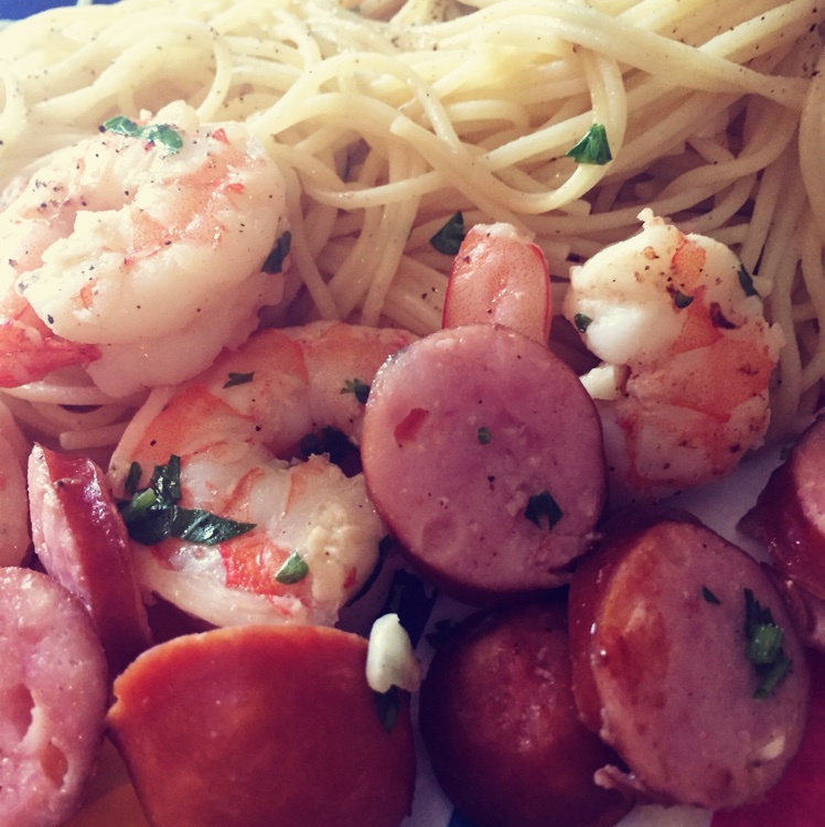 白酒鲜虾意大利面