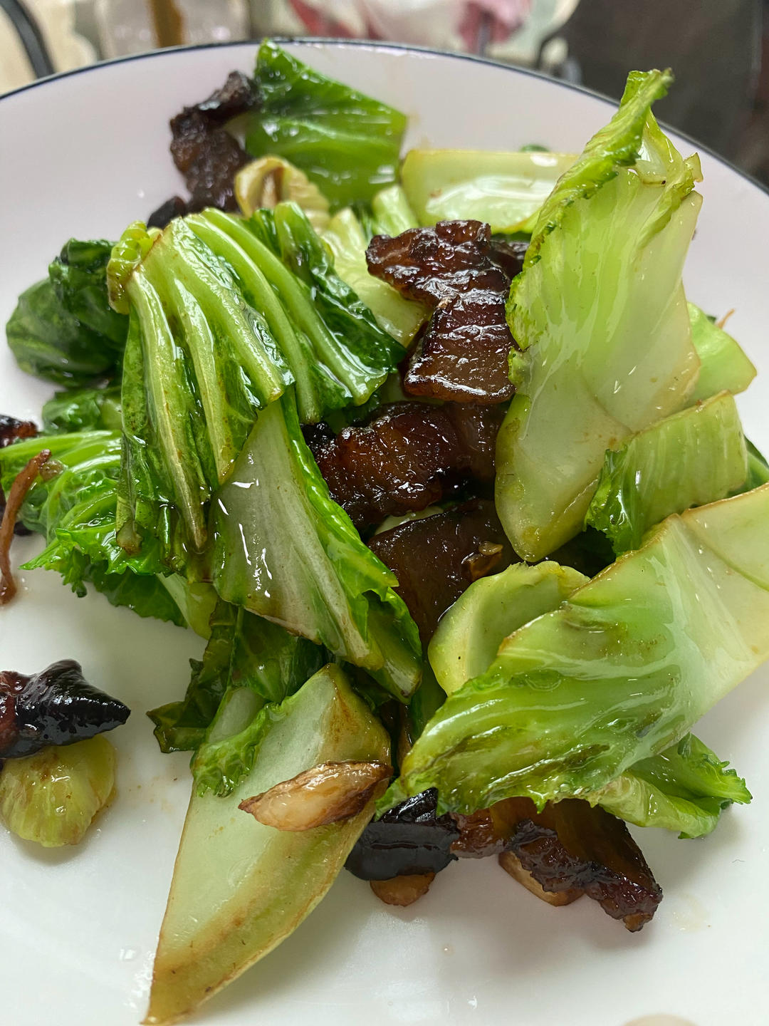 腊肉炒芥菜(冲菜)