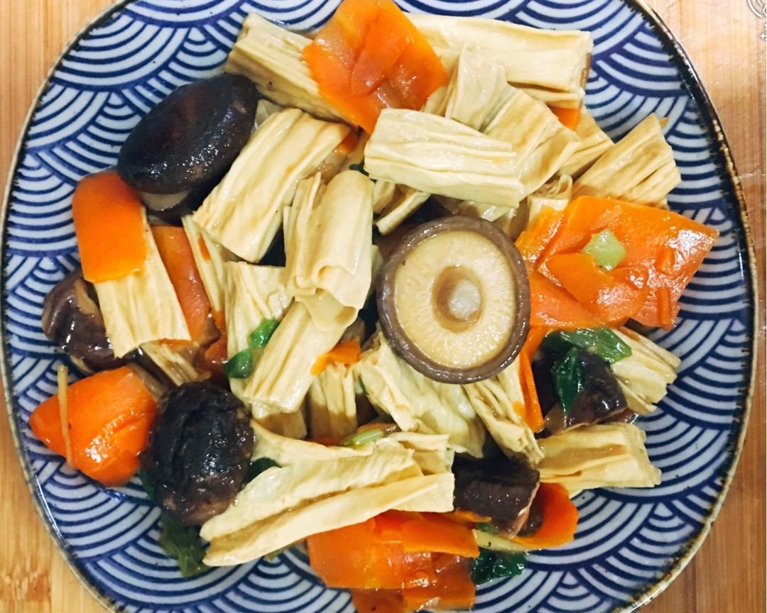 腐竹烧香姑的做法