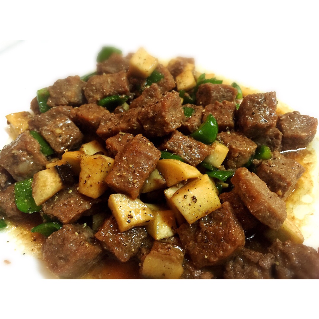 黑椒杏鲍菇牛肉粒
