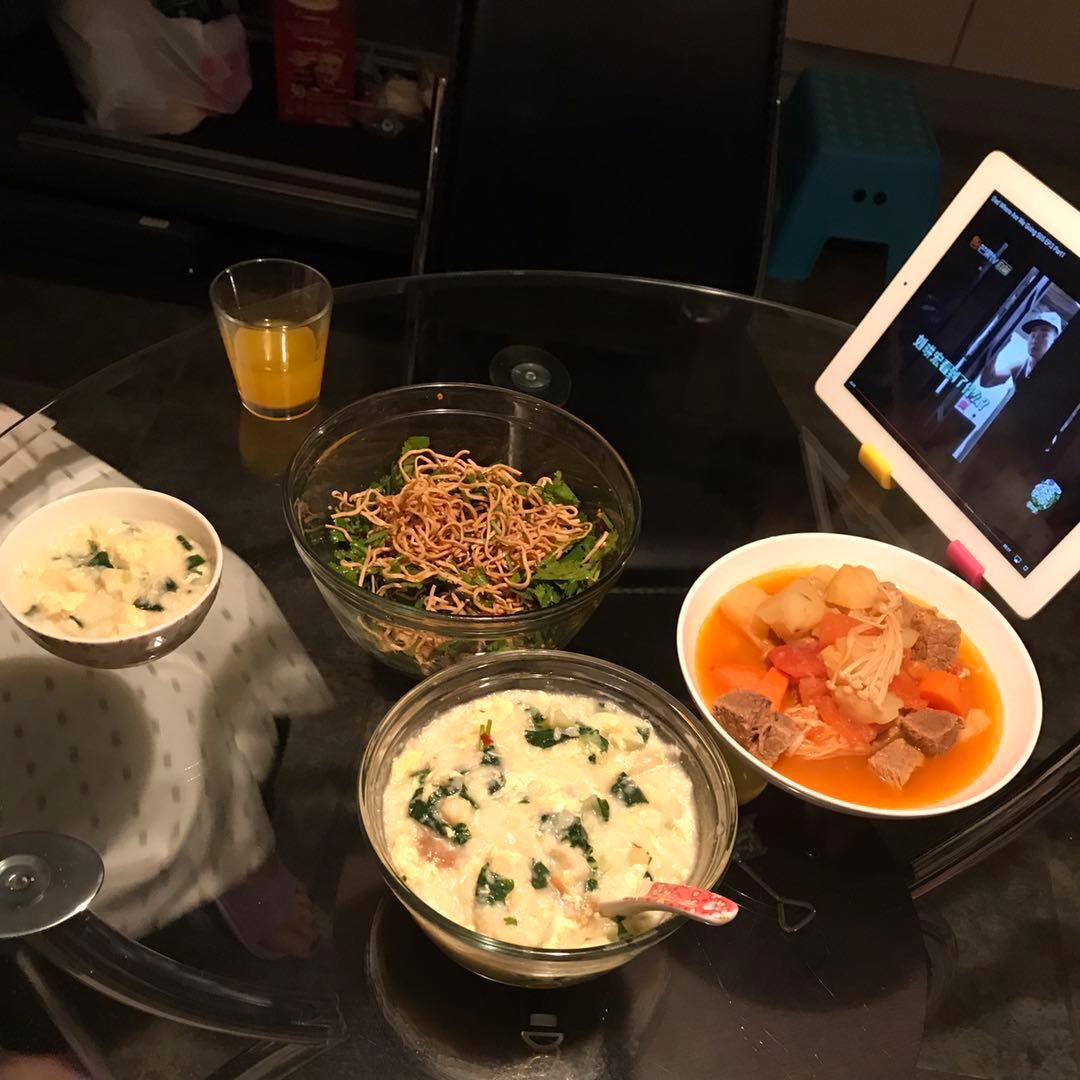 青菜鸡蛋疙瘩汤