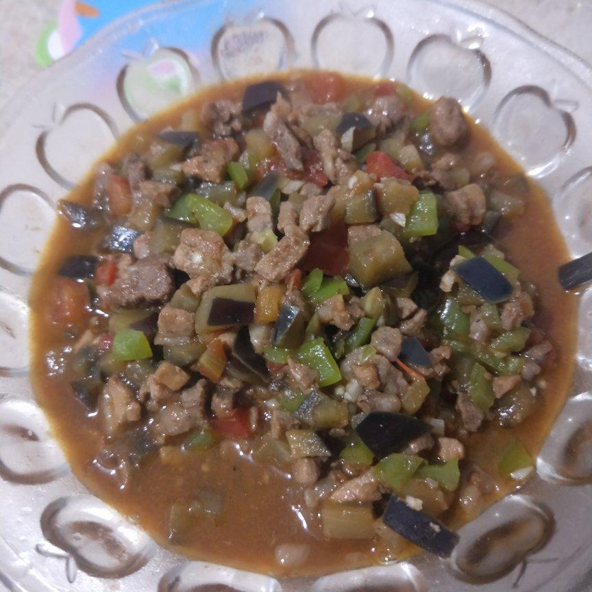 茄子肉丁打卤面