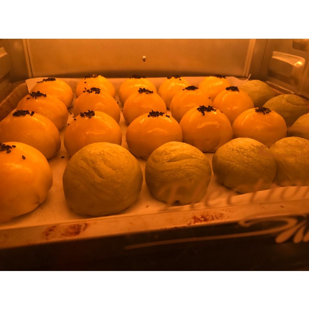 蛋黄酥~紫薯、抹茶、原味~花好月圆，中秋快乐~内附一次做六色蛋黄酥方法~