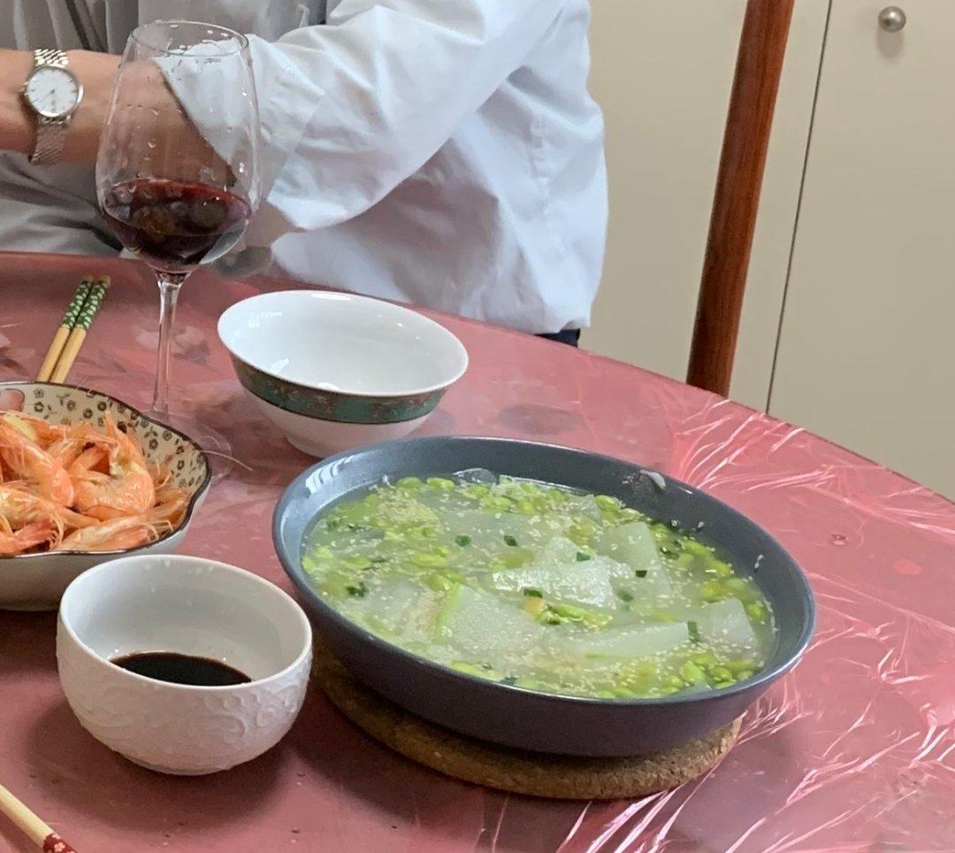 毛豆虾米炒冬瓜