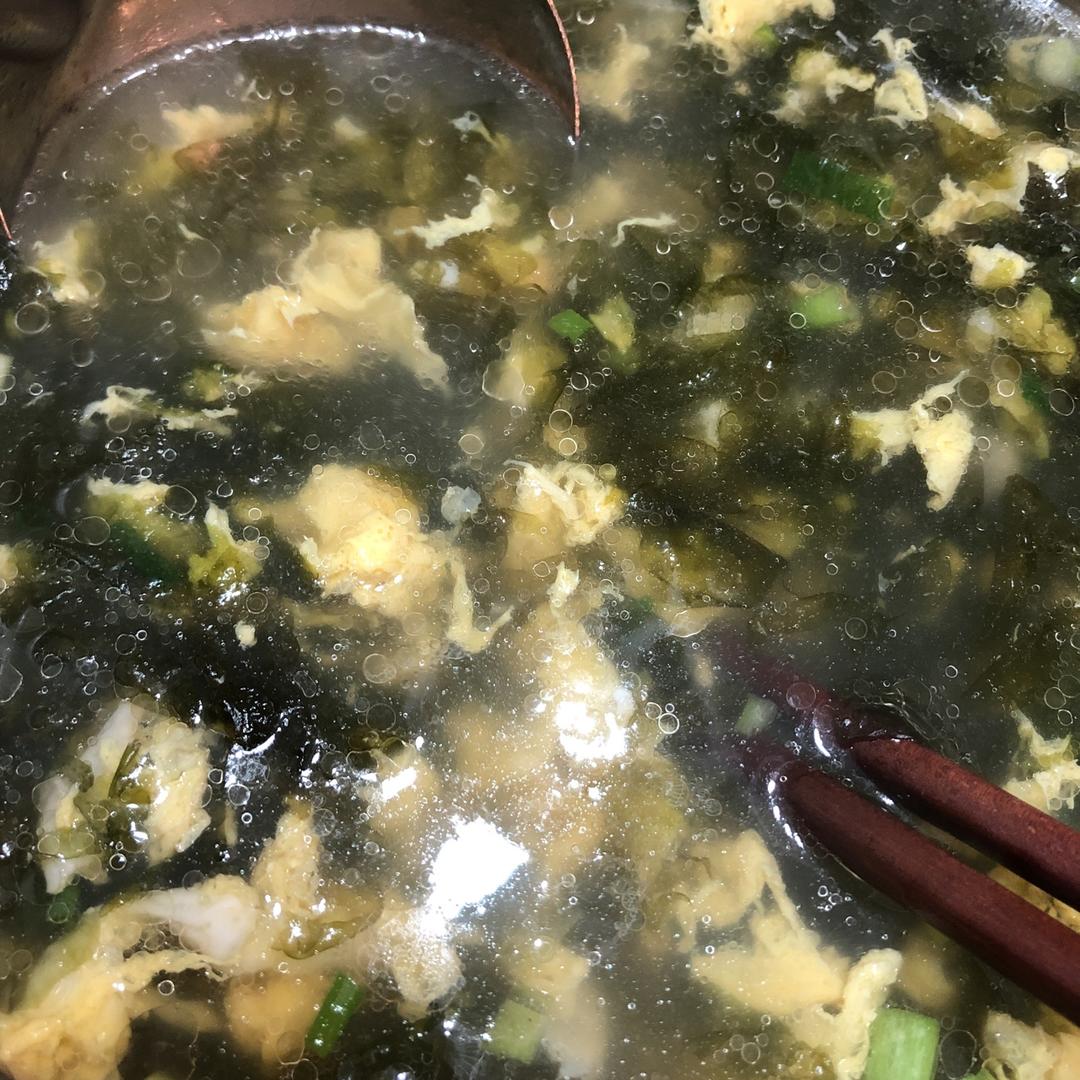 君刚刚好做的紫菜蛋花汤