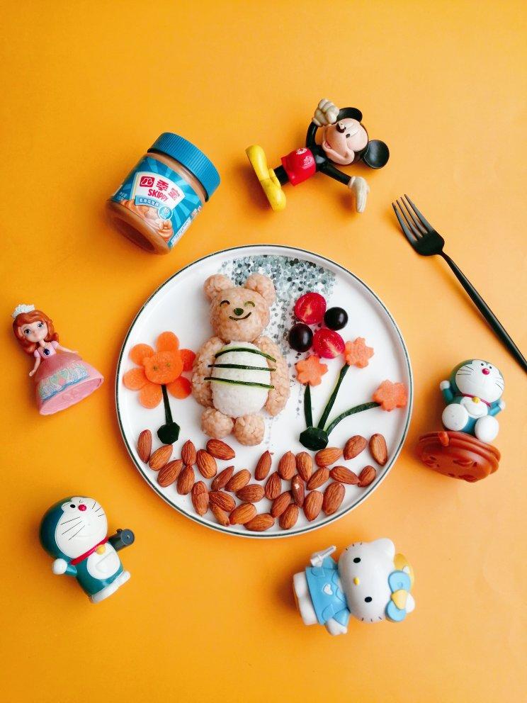 超萌卡通小熊花生酱饭团