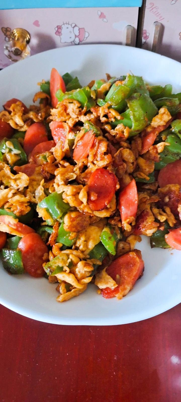 零失败🔥巨好吃又下饭的青椒火腿肠炒鸡蛋🔥