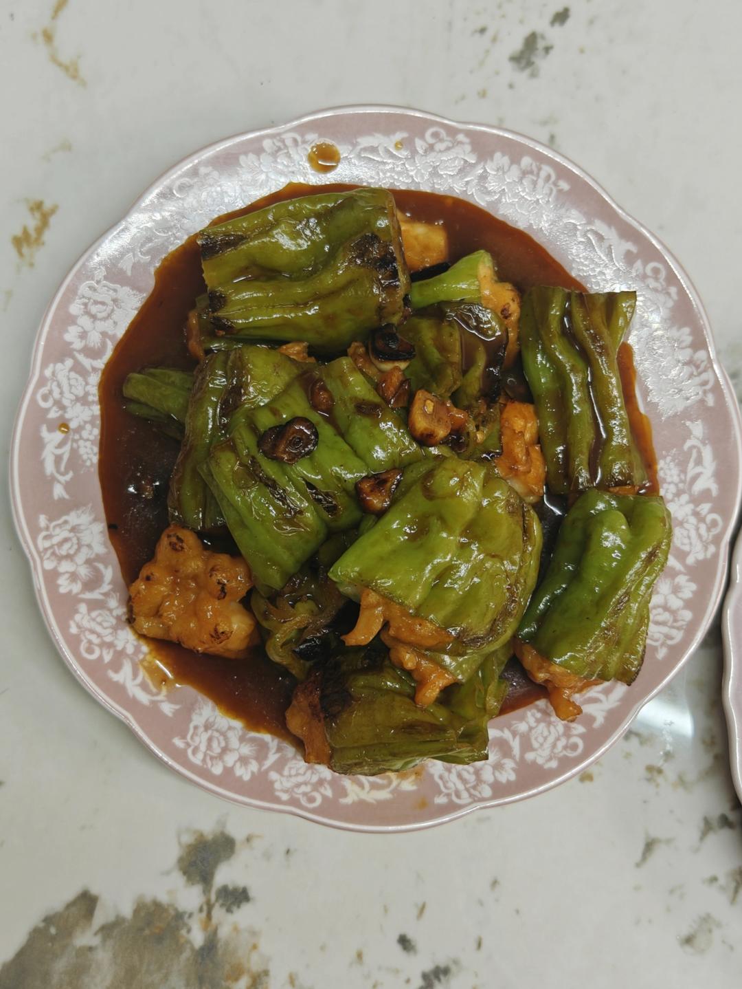 超下饭的青椒酿虾滑
