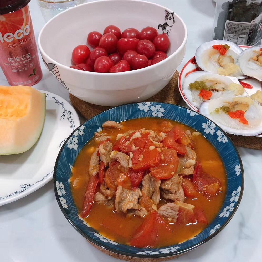 西红柿炖牛肉，酸酸的开胃菜