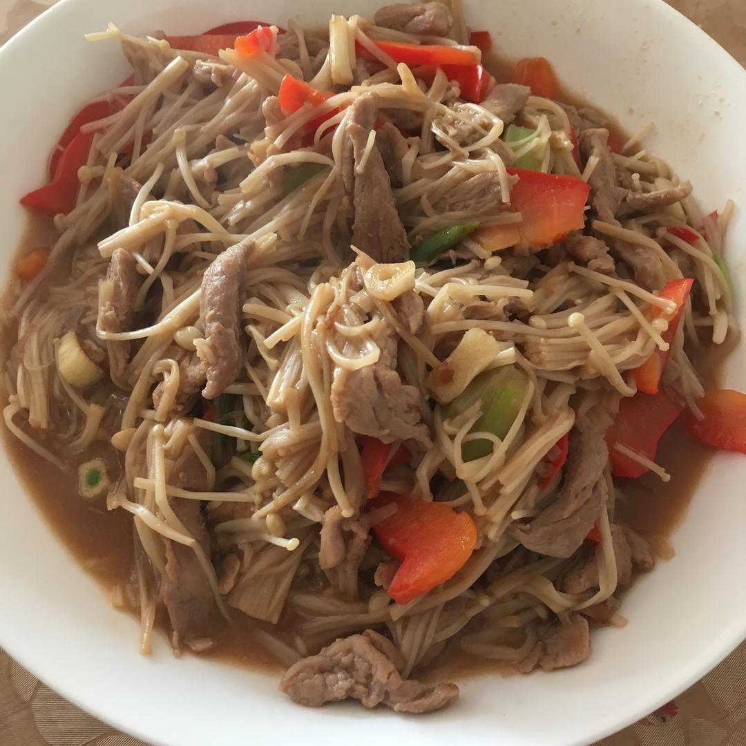 金针菇炒肉丝