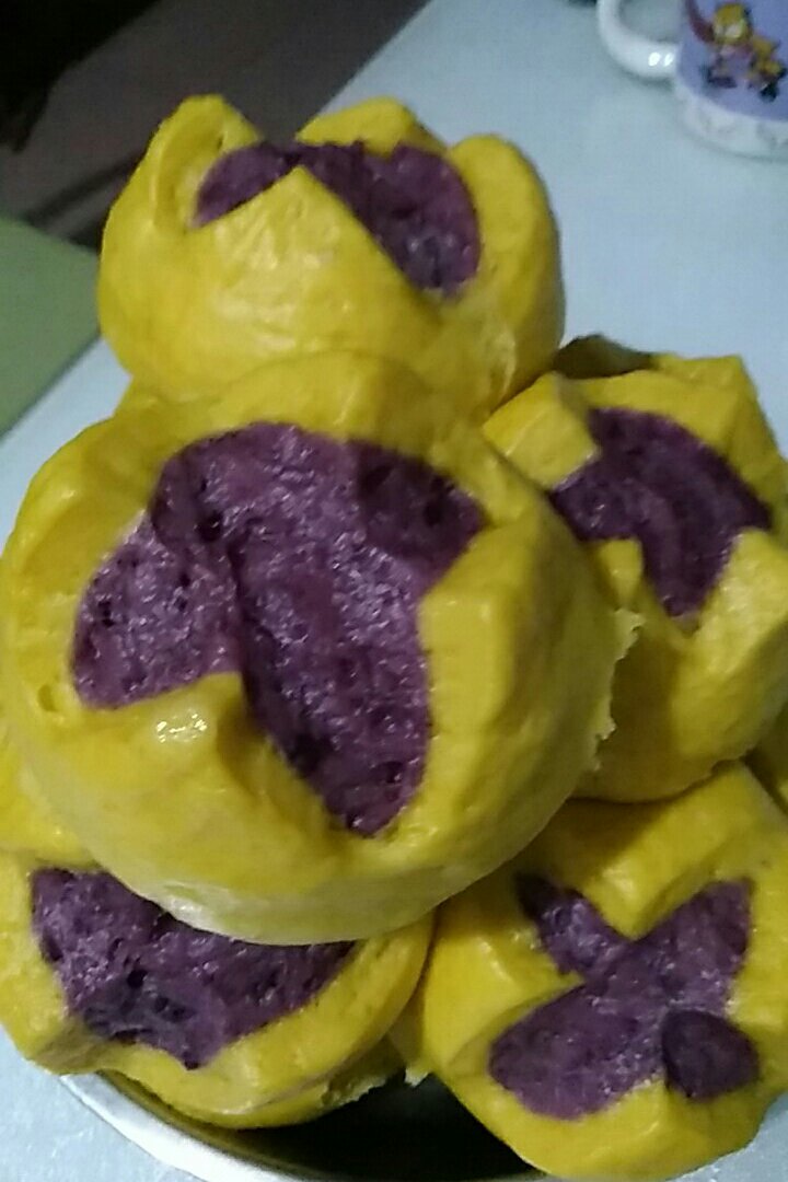 南瓜紫薯花样馒头
