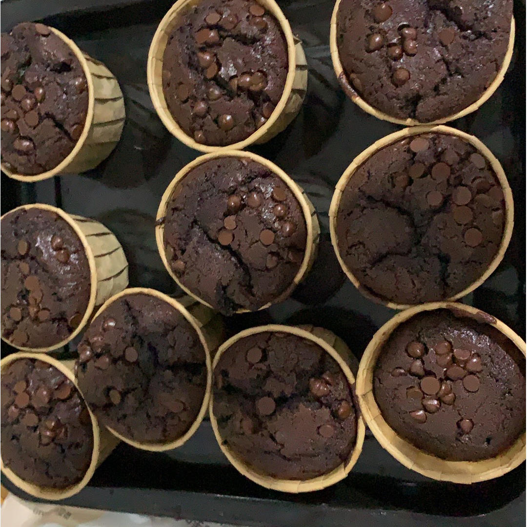 巨简单❗️超快速❗️巧克力玛芬蛋糕❗️好吃哭了