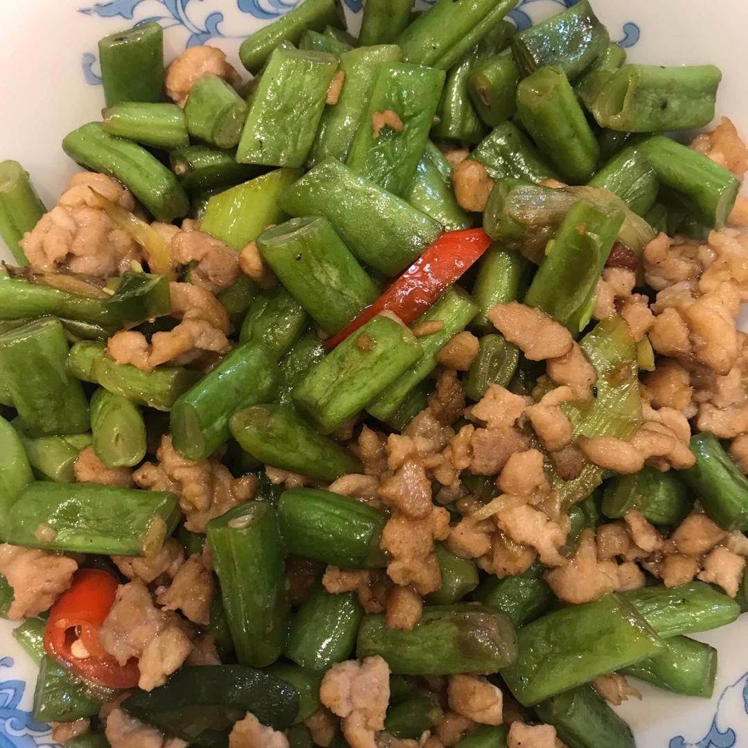 肉沫豆角下饭菜