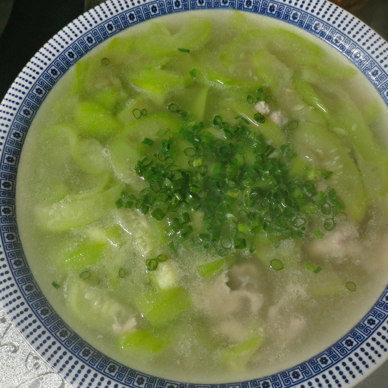 低卡减脂汤-丝瓜肉片汤的做法