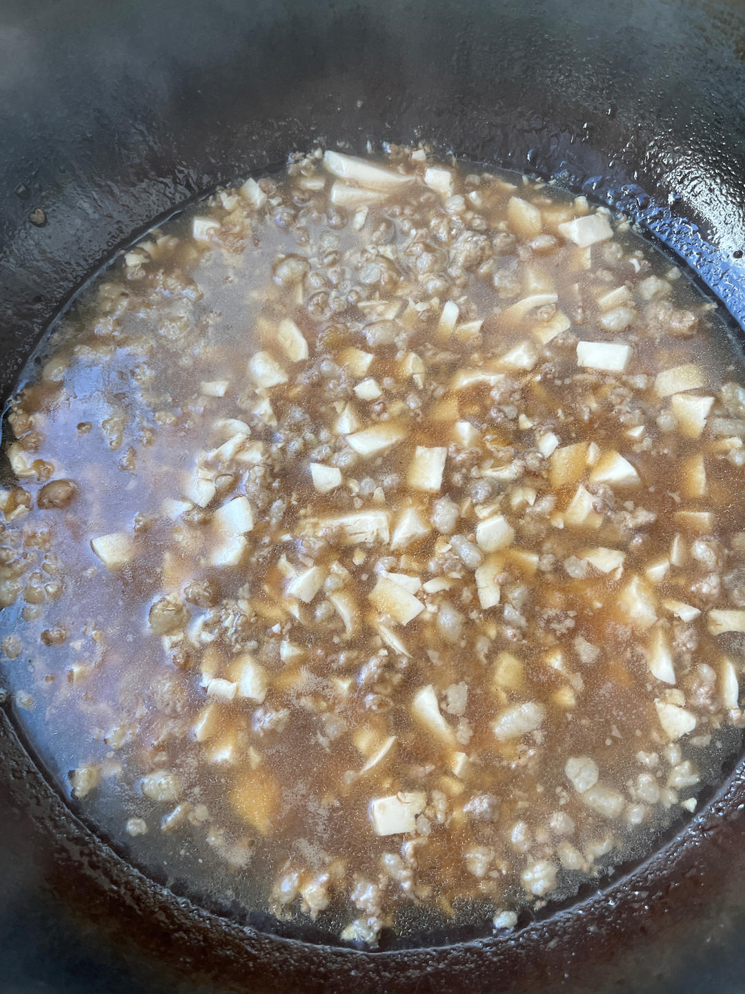 肉末内酯豆腐