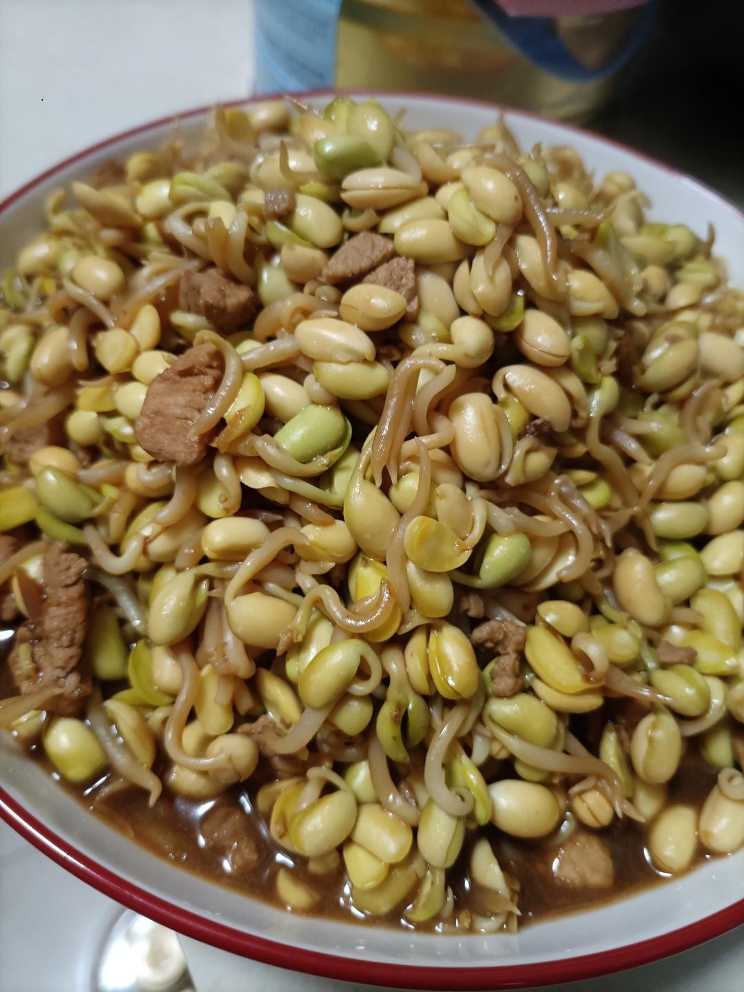 超级下饭菜黄豆芽炒肉-果果美厨