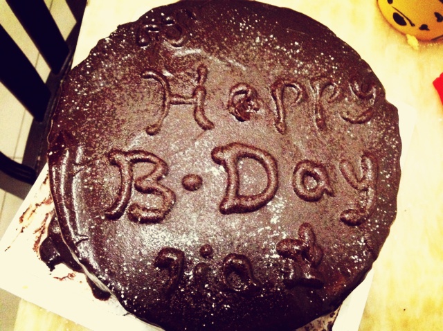巧克力淋面生日蛋糕