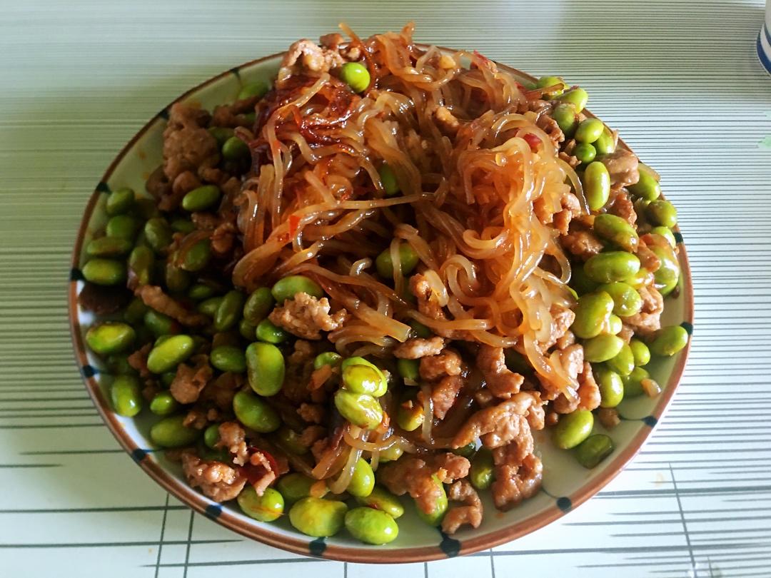 毛豆肉沫炖粉条