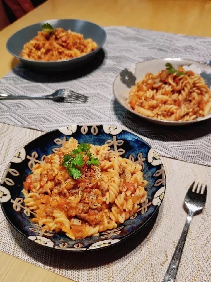 （完胜必胜客的）番茄肉酱意大利面～