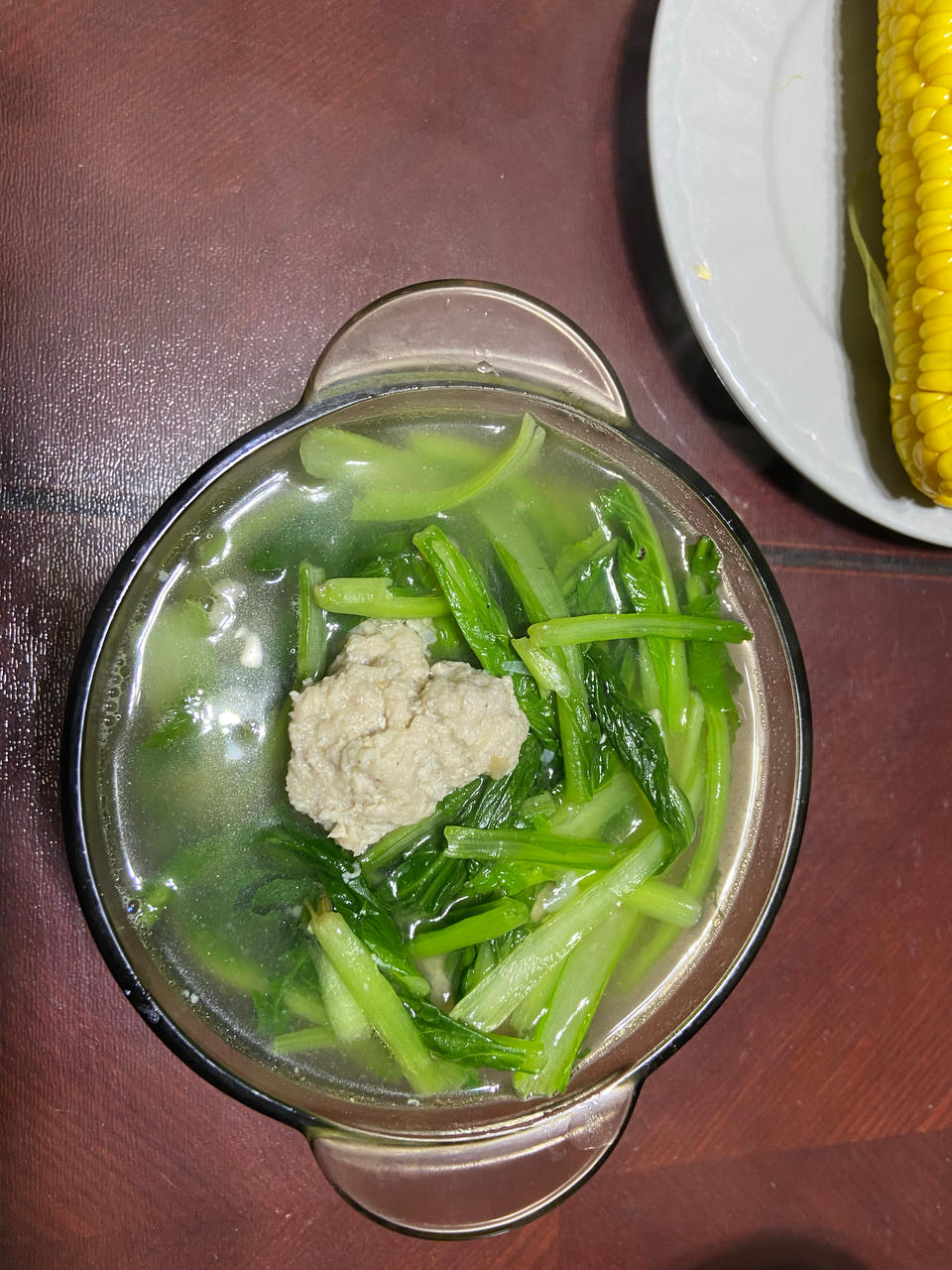 小白菜丸子汤