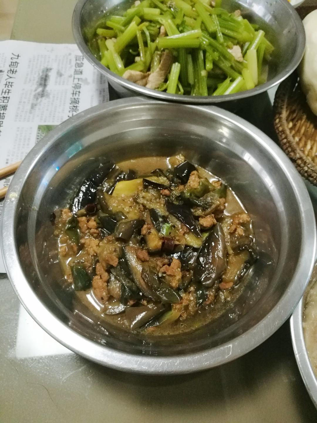 红烧肉沫茄子