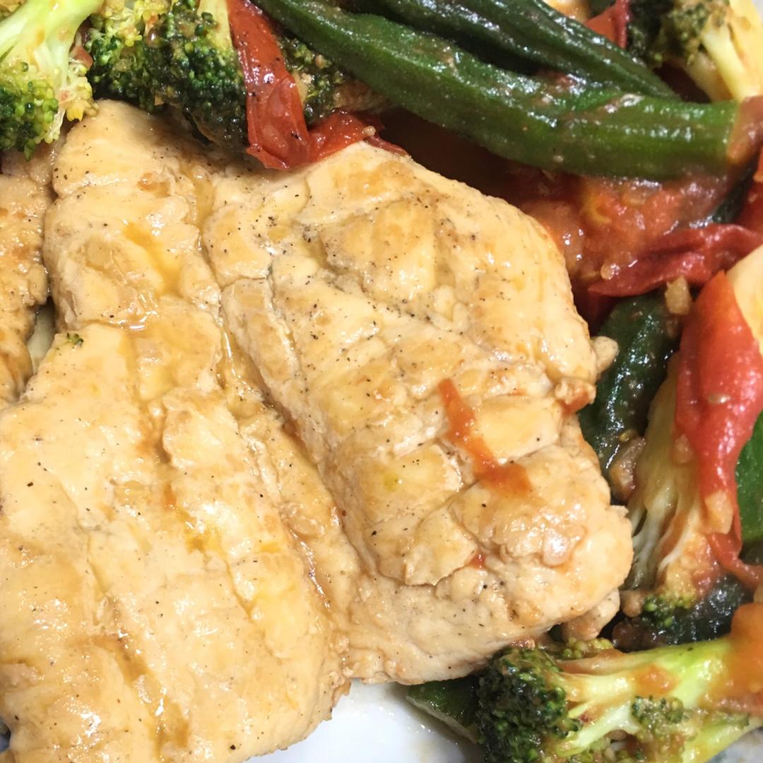 减脂鸡胸肉焖菜