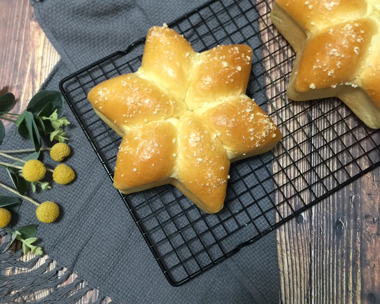 六角星星面包的做法