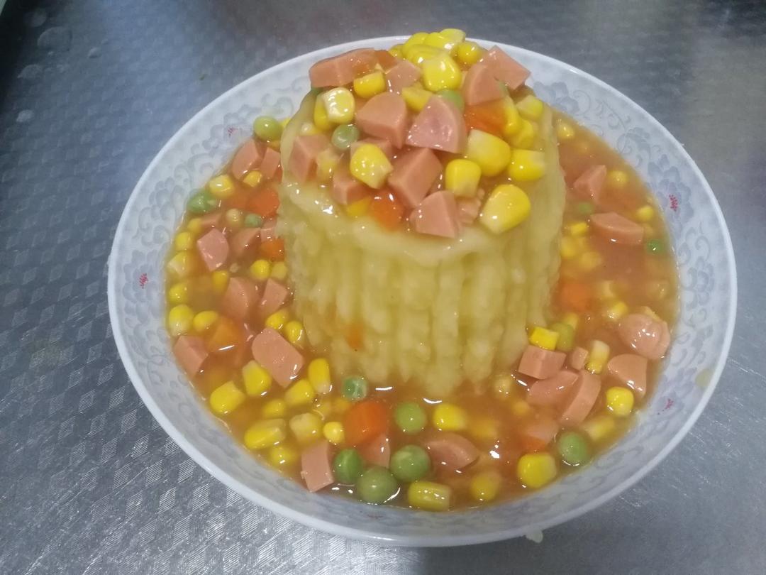 酸酸甜甜儿童版火山土豆泥