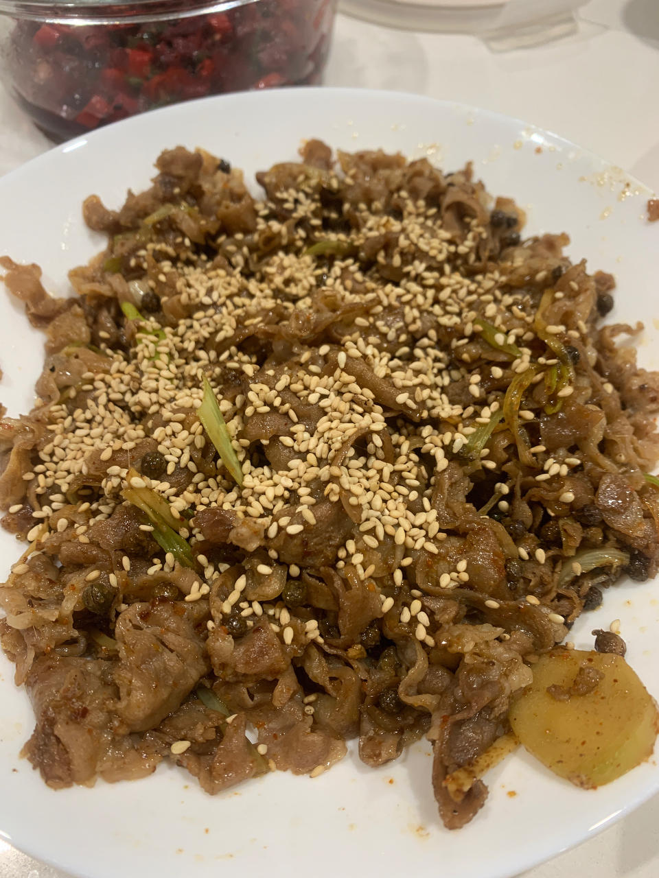 葱爆孜然羊肉卷